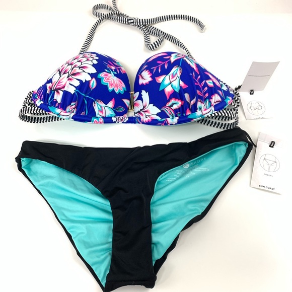 Shade Shore Swim New Shade Shore Bikini Set D Padded Xs Black